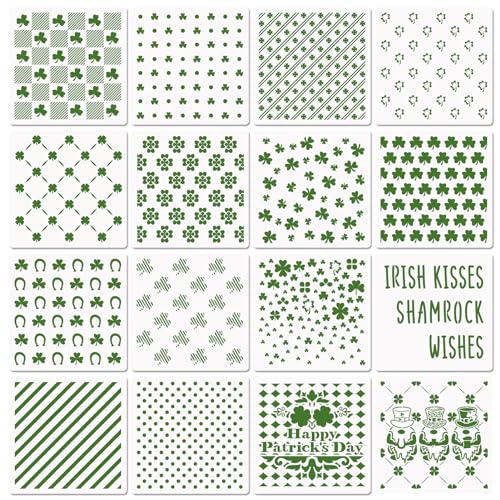 6in Shamrocks Cookie Stencils for Royal Icing (16 Count)