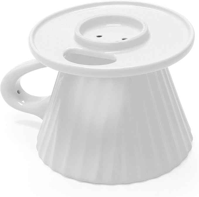 Chantal "Lotus" ceramic pour over coffee dripper, 8 ounces, White