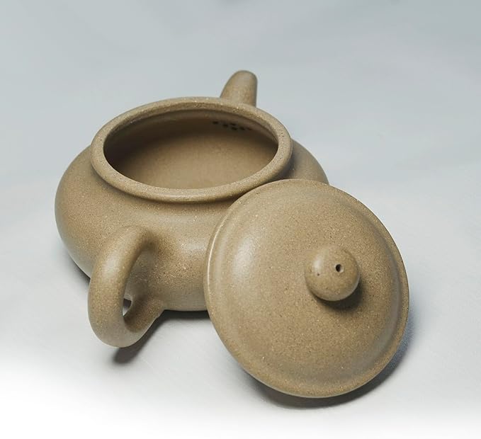 Clay Teapot 8.6oz Chinese zisha Tea Pot Genuine Purple Clay Teapots Fanggu Infusers Loose Tea (Pea green grey)