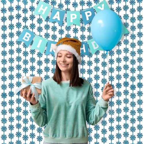 Blue Hanging Foil Fringe Snow Flakes Party Snowflake Backdrop (2 Count)