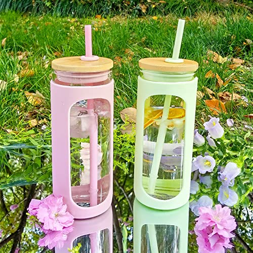 20oz Glass Tumbler with Straw and Lid
