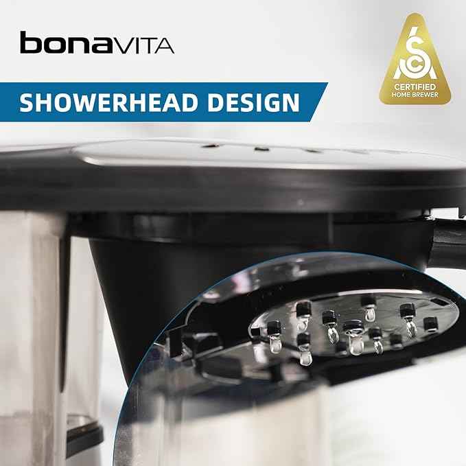 Bonavita 8 Cup Drip Coffee Maker Machine, One-Touch Pour Over, Auto Pause Brewing with Stainless Steel Double Wall Thermal Carafe, SCA Certified, Dishwasher Safe, BV1901TS