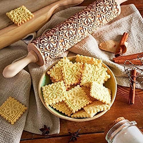 Christmas Wooden Rolling Pin for Baking