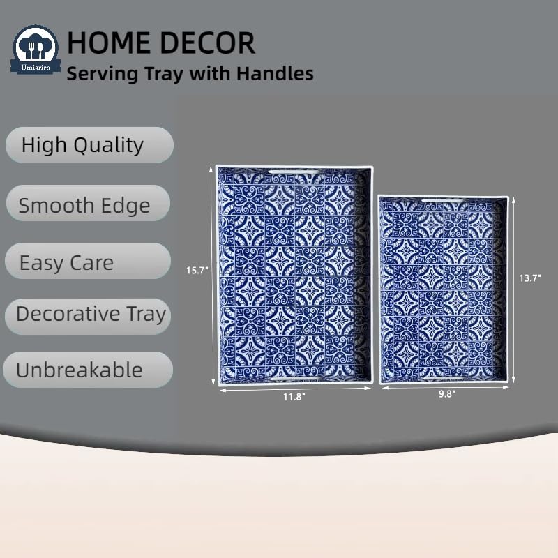 2 Pack Serving Tray with Handles (2 Count)