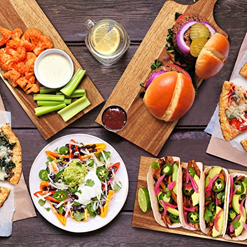 12 Packs Wooden Cutting Board Set with Handles Large Kitchen Serving Plain Chopping Board Bulk Gifts for Mom for Vegetables Meat Pizza Cheese Fruit Bread (12 Count)