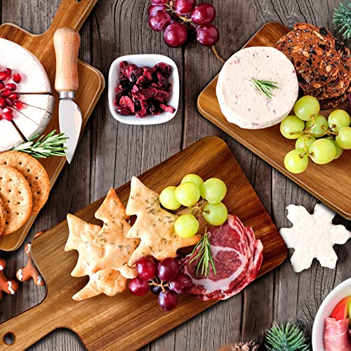 10 Pcs Wood Cutting Board with Handle 15.7 x 7.8 Inch Acacia Wooden Serving Kitchen Chopping Boards for Pizza (10 Count)