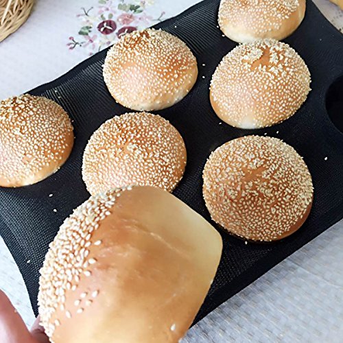 Silicone Bun Bread Forms Round Shape Trays Perforated Bakery Molds Fit Half Pan Size