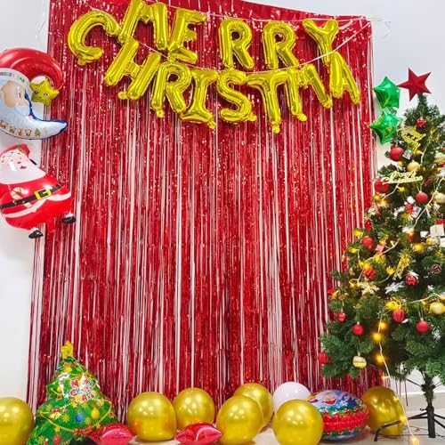 Red Streamers Party Backdrop (2 Count)