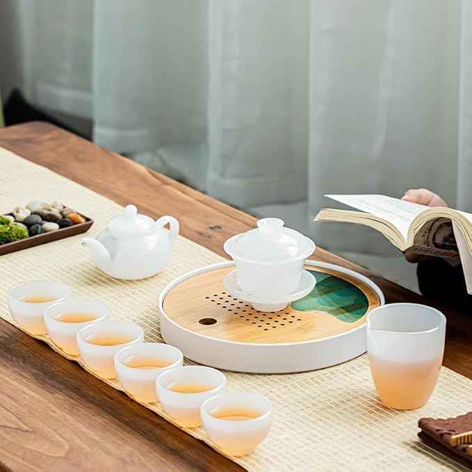 Glass Gongfu Tea Set, Large Gaiwan with Japanese Teapot and Cups-suit7