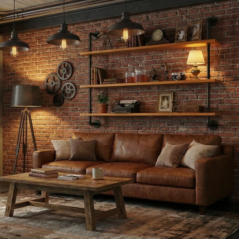 Industrial Pipe Wall Shelves