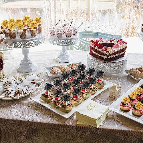 80 Pcs Firework Cupcake Topper Gold Graduation Cake Decorations Foil Frill Toothpicks for Party Decoration (80 Count)
