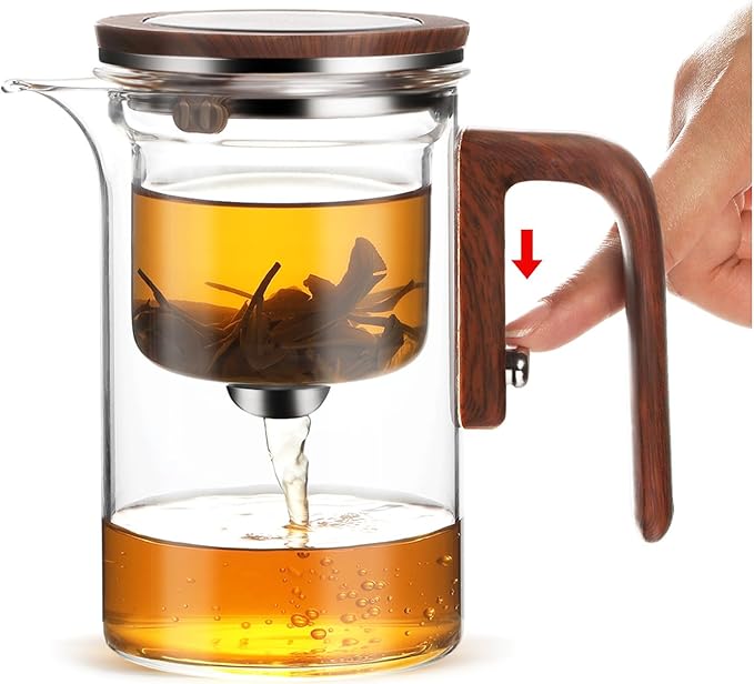 Enchant Tea Pot - 600ml/20.3oz Witchcraft Magic Glass Teapot, Magnetic Water Separation Design, Borosilicate Infuser Pot with Strainer for Loose Leaf & Herbal Teas, Ideal for Tea Maker