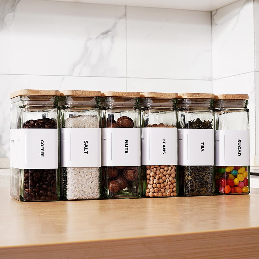 Glass Storage Jars with Bamboo Lid