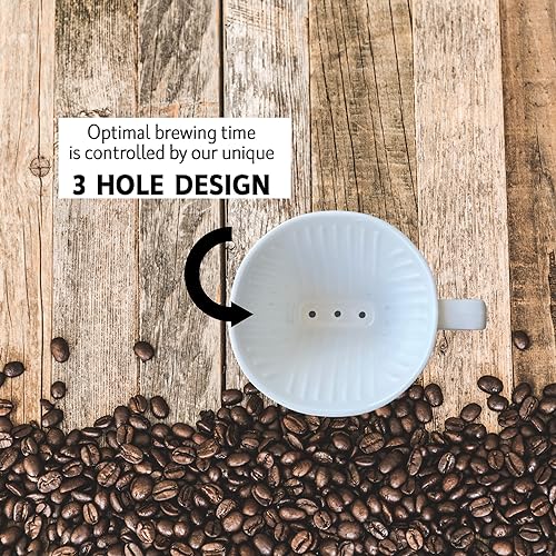 Pug Coffee Pour Over Single Cup Ceramic Brewer Coffee Maker with Melitta Filters