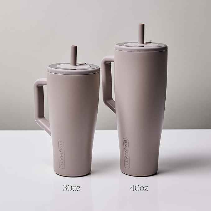 BrüMate Era 30 oz Tumbler with Handle and Straw | 100% Leakproof Insulated Water Bottle Tumbler with Lid and Flexible SoftSip Straw | Made of Stainless Steel | Cup Holder Friendly | 30oz (Blue Agave)