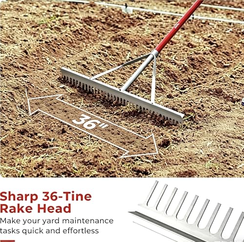 Aluminum Landscape Rake 36 Inch