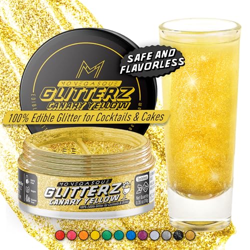 Canary Yellow Edible Glitter for Drinks & Cakes