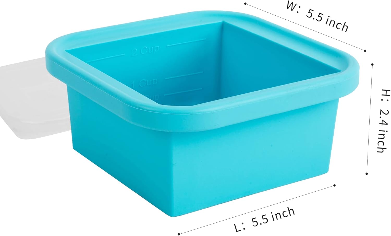 Silicone Freezing Tray with Lid - 2-Cup 2 Pack Freezer Containers,Make 1 Perfect Freezing,Storing Soups, Foods, Stews, Dips or Sauces Simple and Convenient Color Aqua - Blissbrew