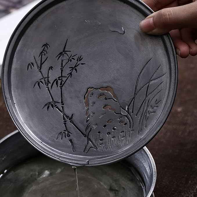 Tea Set Chinese Style Retro Household Water Storage Dry Tea Tray Small Tea Tray Tea Sea Dry Tea Tray Tea Table Creative Pattern Tray Chinese Tea Set