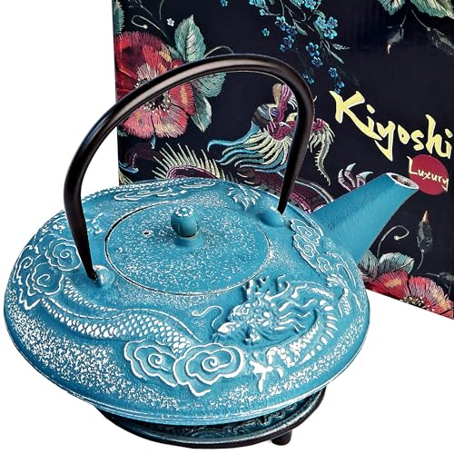 40 Oz Blue Dragon Cast Iron Teapot