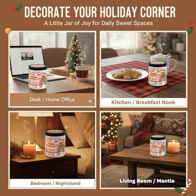 Positive Gingerbread67 Jar With 60 Daily Affirmation Cards, Gingerbread Gift for Women Men Girl, 67 Christmas Ornaments Decorations, Stocking Stuffers For Teen Boy, Funny Gag Gift, Meme Six Seven