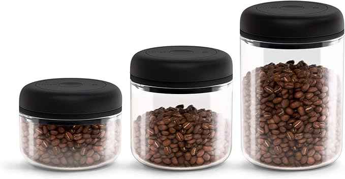 Fellow Atmos Vacuum Coffee Canister & Food Storage Container - 1.2 Liter Canister holds up to 16 oz of Coffee Beans - Airtight Food Storage Containers - Coffee Containers - 1.2 Liter - Clear Glass