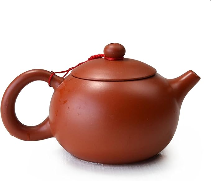 Teapot Chinese Gongfu cha Xishi Pot 7oz /210cc Purple clay ceramics Zini for Loose Tea (Red brown)