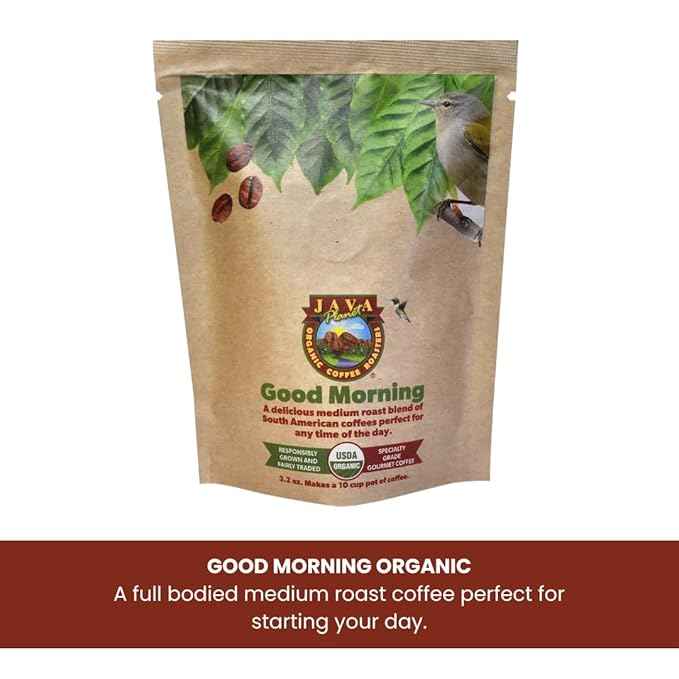 Java Planet, Coffee Gift Basket Sampler Set, for Coffee Lovers: Low Acid Organic Beans: Whole Bean, Mold-Free & Stomach Friendly - Arabica Gourmet, 1.32 LBs (19.2 oz) packaged in 6 Bags Each 3.2 oz