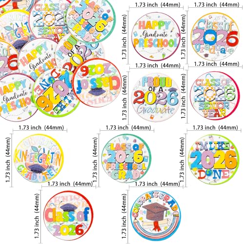 48Pcs Edible 2026 Kindergarten Graduation Cupcake Toppers Wafer Paper Preschool Cake Decorations Picks for 2026 Kindergarten Grad Theme Party Cake Decor Supplies Multi Color (48 Count)