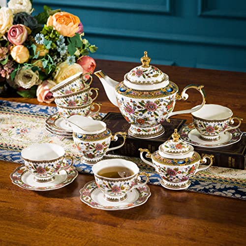 Bone China Tea Cup and Saucer Set for 1 (6.7 Count)