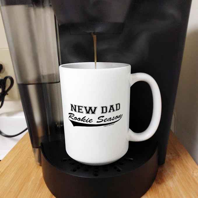 Funny Rookie Season New Dad 1st Fathers Day Mug - 2 Pack 15oz Ceramic Coffee Set