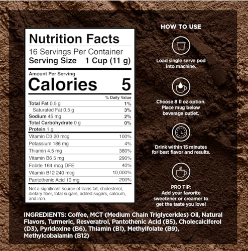Genius Vanilla Keto Medium Roast Coffee Pods (16 Count)