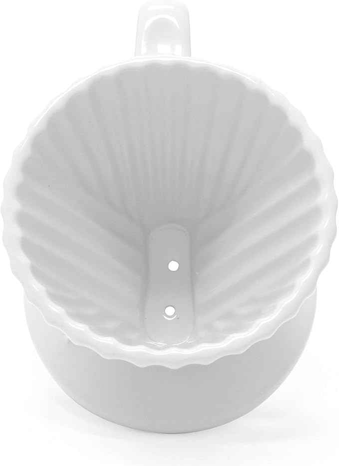 Chantal "Lotus" ceramic pour over coffee dripper, 8 ounces, White