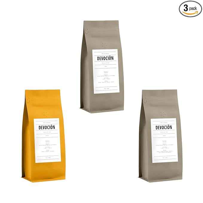 Bean Box Coffee Sampler - Roasted by Devocion, 3-Pack, Freshly Ground Coffee, Gourmet Coffee