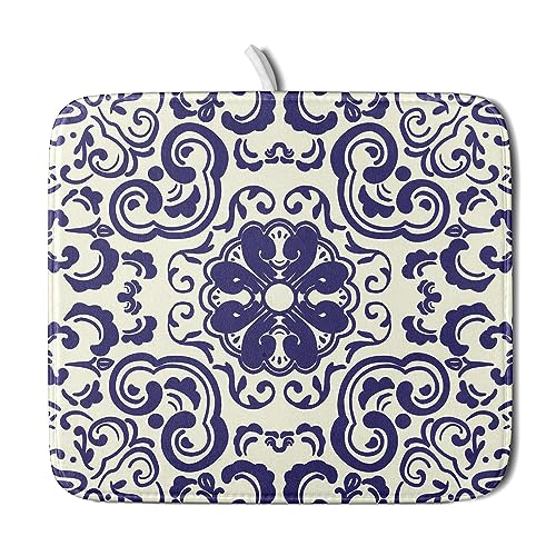 Boho Ethnic Design Dish Drying Mat for Kitchen Counter