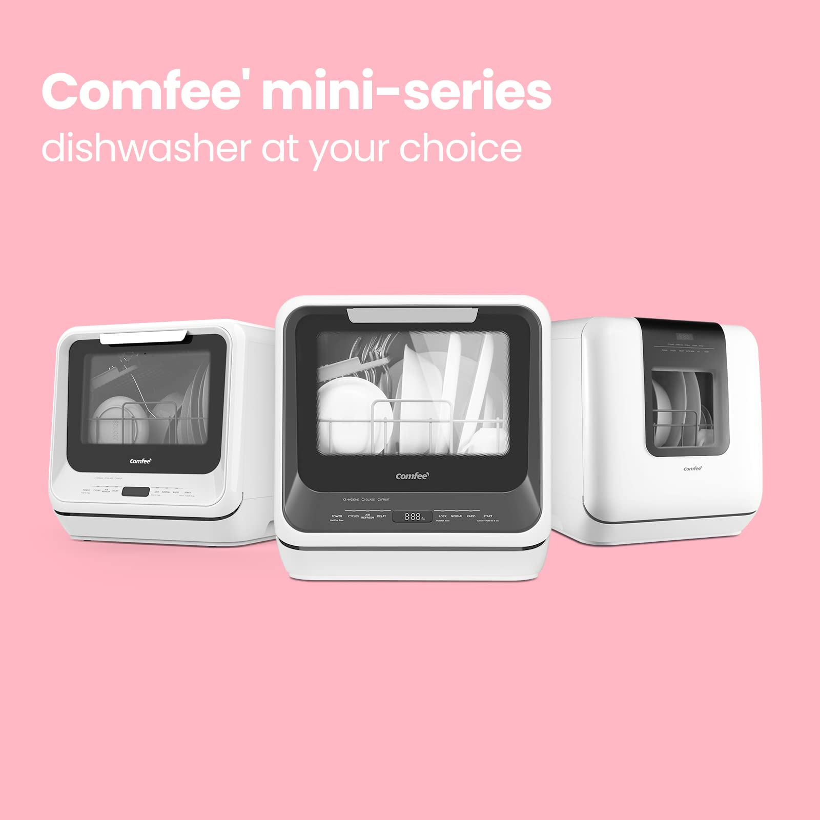 Portable Mini Dishwasher Countertop with 1.32Gal Built