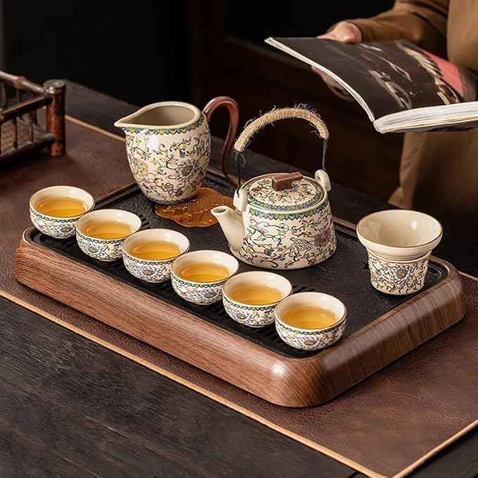 Ru Kiln Enamel Gongfu Tea Set, Gaiwan and Teacup Collection-suit12