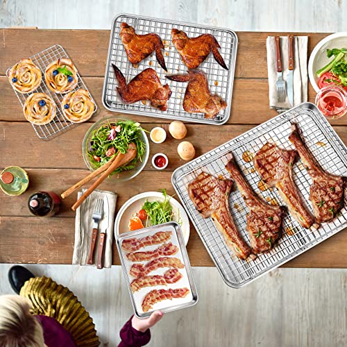16 + 12.5 + 9 Inch Cookie Baking Sheet Pan with Wire Rack