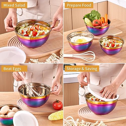 Rainbow Mixing Bowls With Airtight Lids