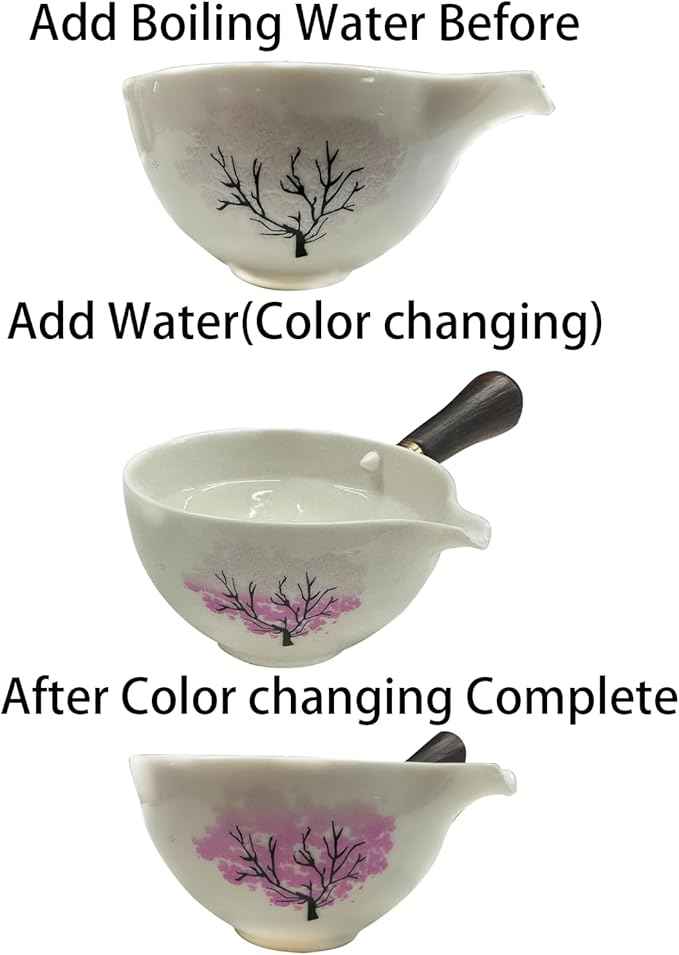 LURRIER Porcelain Chinese Gongfu Tea Set,Portable Teapot Set with 360 Rotation Tea maker and Infuser,Portable All in One Gift Bag for Travel,Home,Gifting,Outdoor and Office (Sakura)