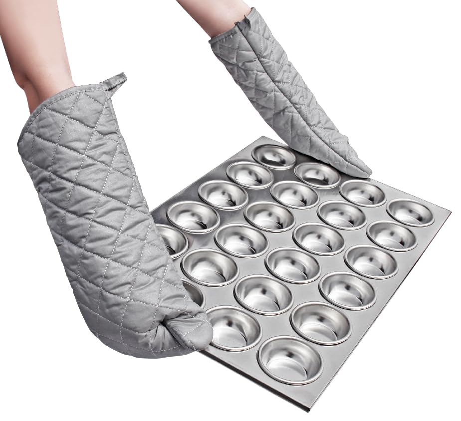 17 Inch Extra Long Heat Resistant Oven Gloves New Cotton Oven Mitts Kitchen Gloves High Temperature Cooking Tool BBQ Gloves