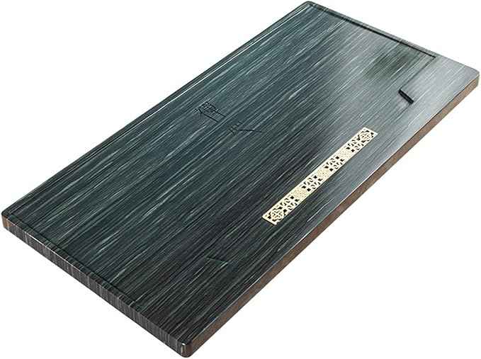 Tea Set Natural Green Wood Grain Stone Tea Tray Smooth Surface Home Office Modern Stone Tea Table Chinese Tea Set(70x35x3cm)