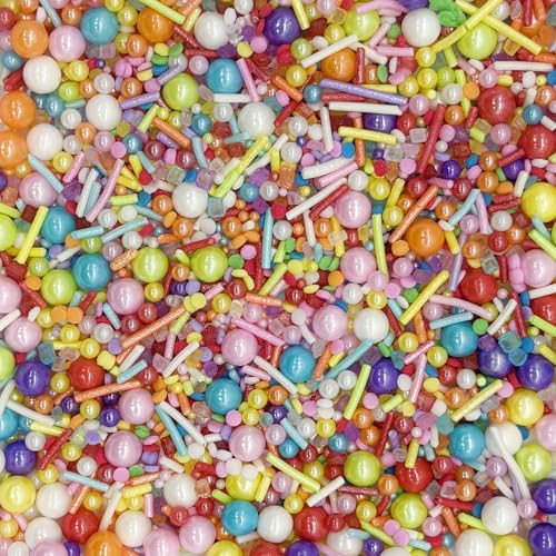 Rainbow Sprinkles Mixed Style Edible Cake Decorations Cupcake Toppers Cookie Perfect for Cakes (3 Ounce)