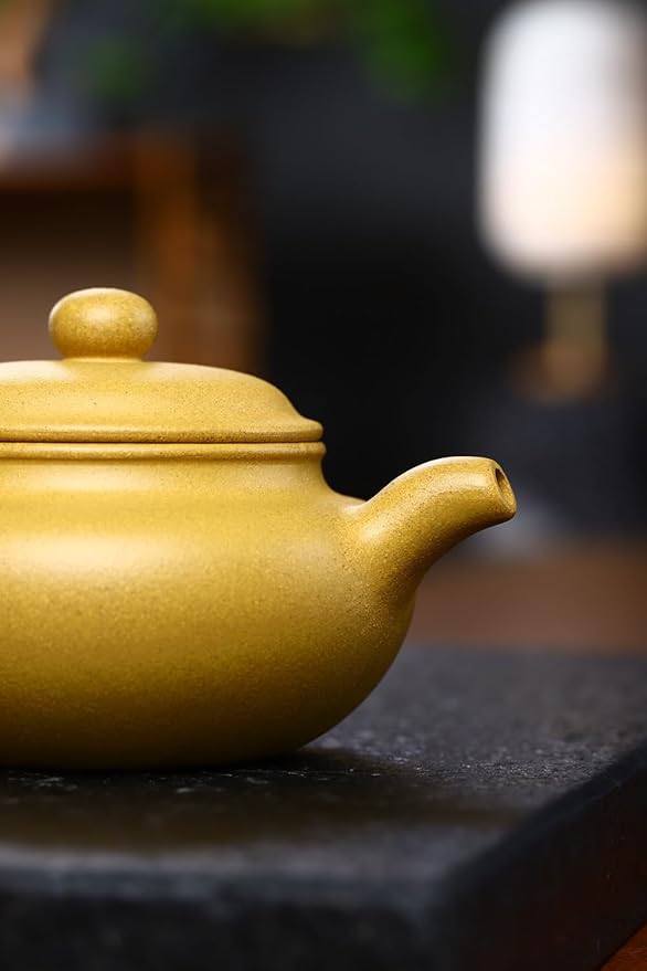 Teapot 8oz Chinese Yixing Clay Genuine Zisha Classics Pot Infusers Kungfu Tea (Yellow)