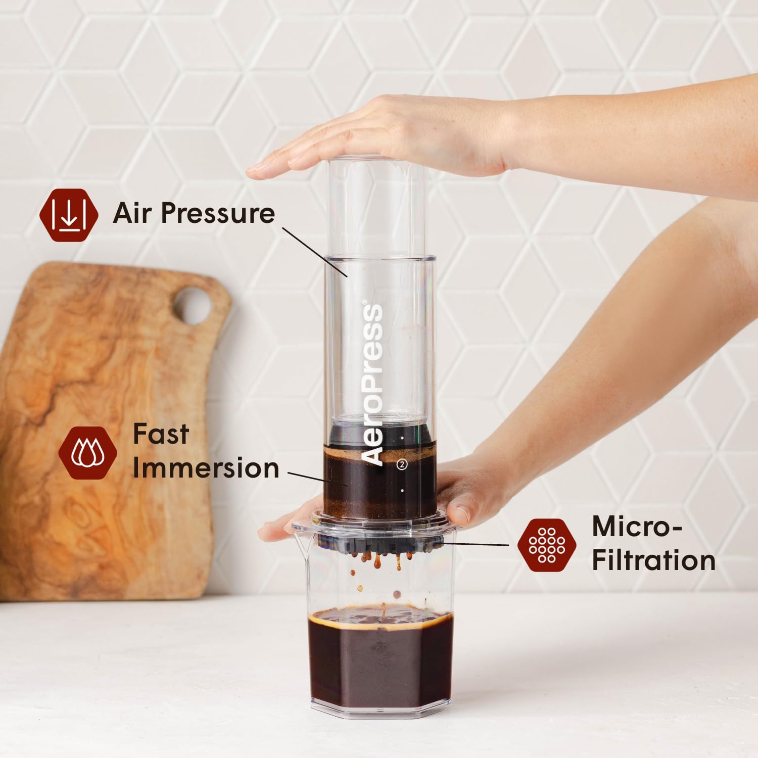 AeroPress Clear XL Coffee Press – 3 in 1 Brew Combines French Press, Pourover, Espresso, Full bodied smooth coffee without grit or bitterness, Portable Coffee Maker for Home, Office, Camping & Travel - Blissbrew