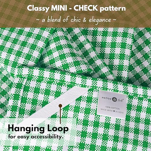 Set of 12 Gingham Mini Check Kitchen Towels 16"x26" (12 Count)