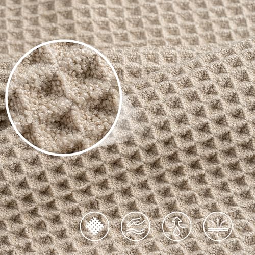 430 GSM Poly Blend Microfiber Quick Dry Waffle Bath Towel (4 Count)