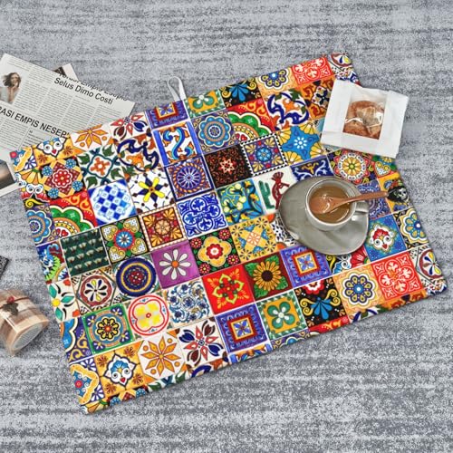 Bohemian Chic Floral Dish Drying Mat