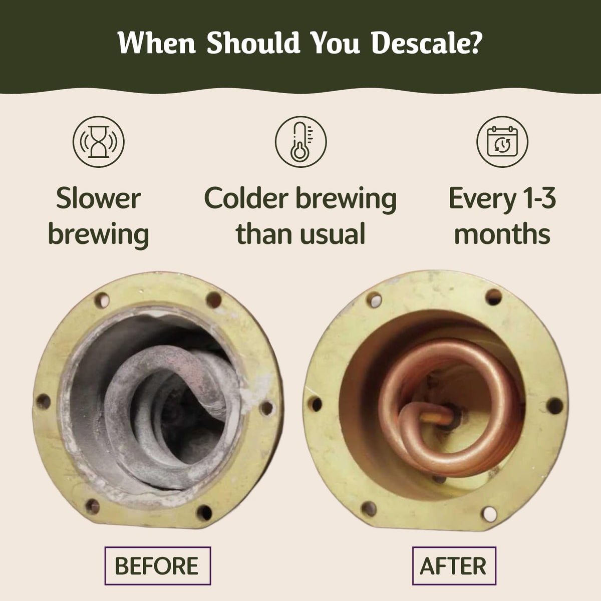Descaler bottle with usage directions