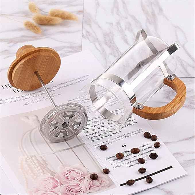 Press Eco Friendly Cover Coffee Plunger Tea Maker Percolator Filter Kettle Pot Glass Teapot
